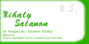 mihaly salamon business card