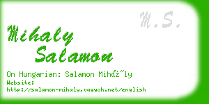 mihaly salamon business card